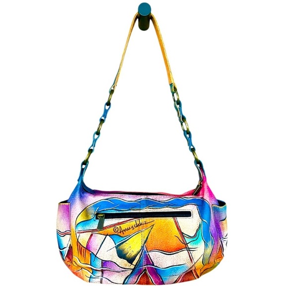ANUSCHKA Hand Painted Leather Shoulder Bag - Picture 6 of 9